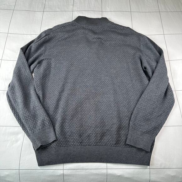 Luchiano Visconti Sweater Mens Large Gray Sports Edition Quarter Zip Knit Casual - Picture 2 of 8